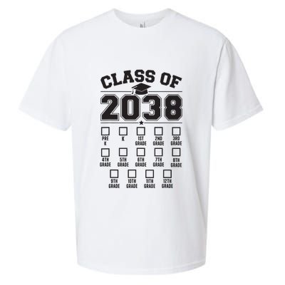 Class Of 2038 Grow With Me Checklist Prek To 12th Grade Sueded Cloud Jersey T-Shirt