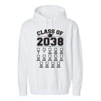 Class Of 2038 Grow With Me Checklist Prek To 12th Grade Garment-Dyed Fleece Hoodie