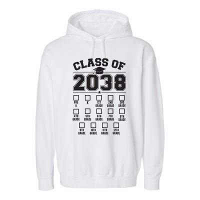 Class Of 2038 Grow With Me Checklist Prek To 12th Grade Garment-Dyed Fleece Hoodie