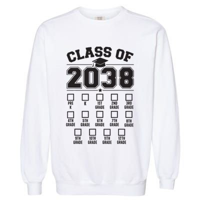 Class Of 2038 Grow With Me Checklist Prek To 12th Grade Garment-Dyed Sweatshirt