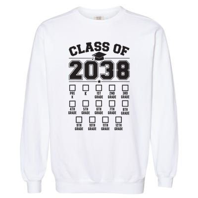 Class Of 2038 Grow With Me Checklist Prek To 12th Grade Garment-Dyed Sweatshirt