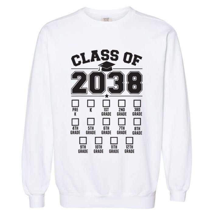 Class Of 2038 Grow With Me Checklist Prek To 12th Grade Garment-Dyed Sweatshirt