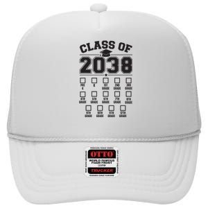 Class Of 2038 Grow With Me Checklist Prek To 12th Grade High Crown Mesh Back Trucker Hat