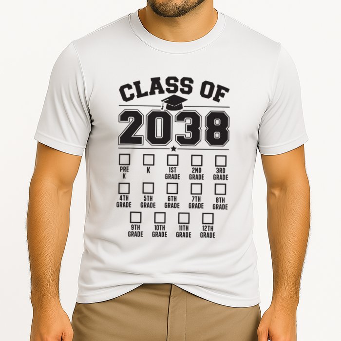 Class Of 2038 Grow With Me Checklist Prek To 12th Grade Performance Shirt