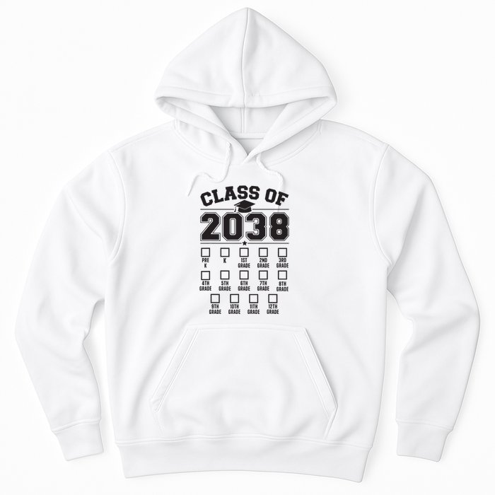 Class Of 2038 Grow With Me Checklist Prek To 12th Grade Hoodie