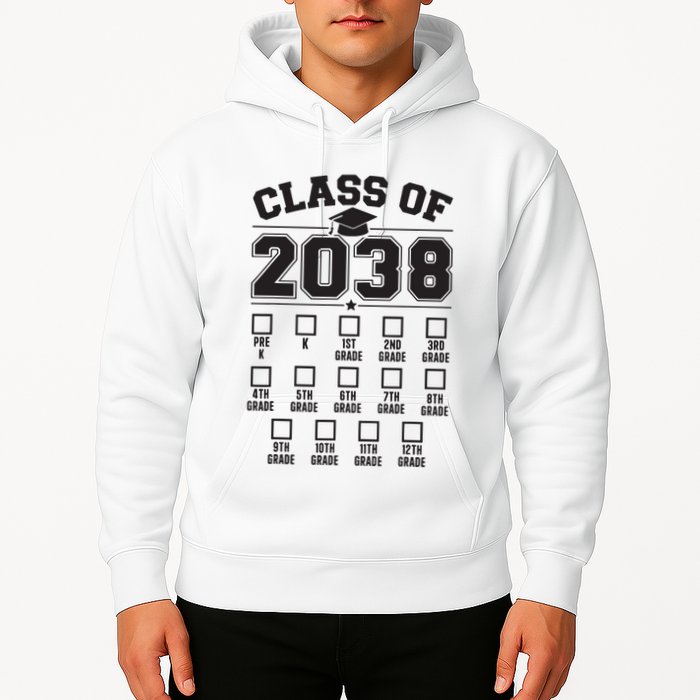 Class Of 2038 Grow With Me Checklist Prek To 12th Grade Hoodie