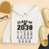 Class Of 2038 Grow With Me Checklist Prek To 12th Grade Hoodie