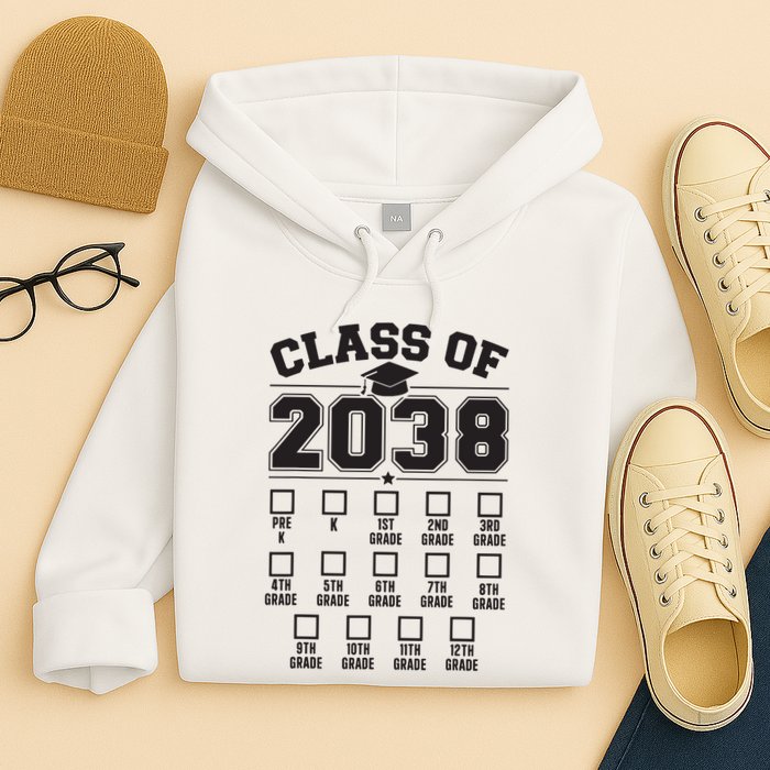 Class Of 2038 Grow With Me Checklist Prek To 12th Grade Hoodie