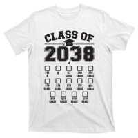 Class Of 2038 Grow With Me Checklist Prek To 12th Grade T-Shirt