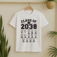 Class Of 2038 Grow With Me Checklist Prek To 12th Grade T-Shirt
