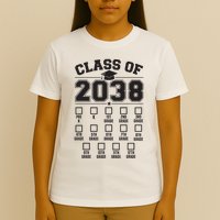 Class Of 2038 Grow With Me Checklist Prek To 12th Grade T-Shirt