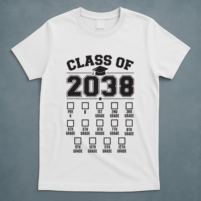 Class Of 2038 Grow With Me Checklist Prek To 12th Grade T-Shirt