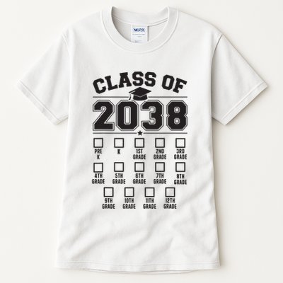 Class Of 2038 Grow With Me Checklist Prek To 12th Grade Tall T-Shirt