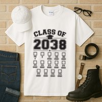 Class Of 2038 Grow With Me Checklist Prek To 12th Grade Tall T-Shirt