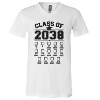 Class Of 2038 Grow With Me Checklist Prek To 12th Grade V-Neck T-Shirt