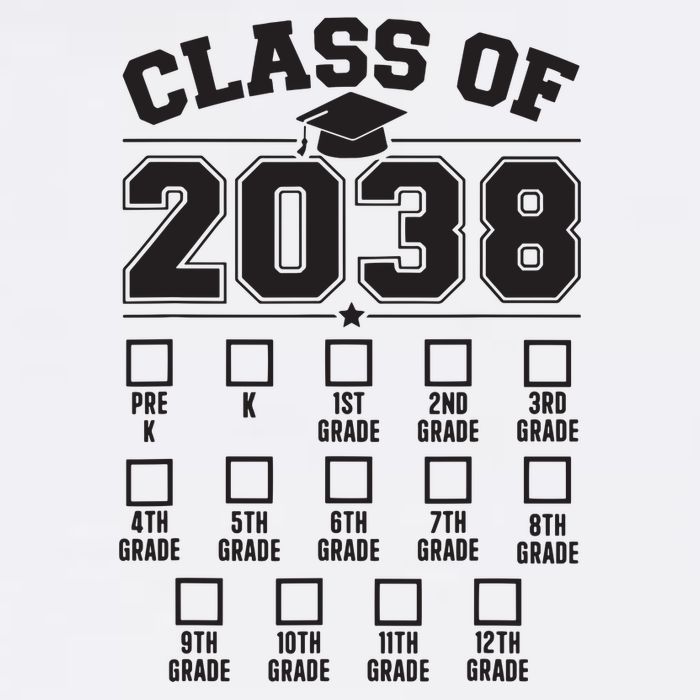 Class Of 2038 Grow With Me Checklist Prek To 12th Grade Bucket Hat