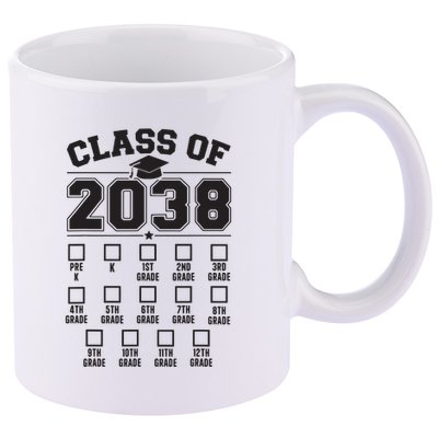 Class Of 2038 Grow With Me Checklist Prek To 12th Grade 11oz C Handle Ceramic Mug
