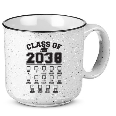 Class Of 2038 Grow With Me Checklist Prek To 12th Grade 15oz Campfire Ceramic Mug