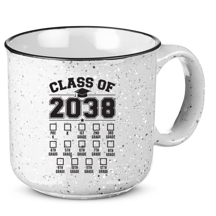 Class Of 2038 Grow With Me Checklist Prek To 12th Grade 15oz Campfire Ceramic Mug