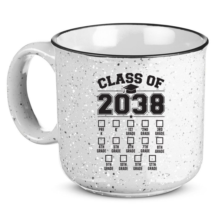Class Of 2038 Grow With Me Checklist Prek To 12th Grade 15oz Campfire Ceramic Mug