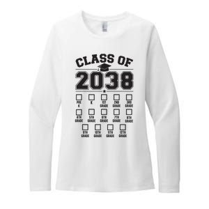 Class Of 2038 Grow With Me Checklist Prek To 12th Grade Womens CVC Long Sleeve Shirt