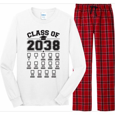 Class Of 2038 Grow With Me Checklist Prek To 12th Grade Long Sleeve Pajama Set