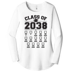 Class Of 2038 Grow With Me Checklist Prek To 12th Grade Women's Perfect Tri Tunic Long Sleeve Shirt