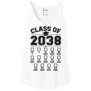 Class Of 2038 Grow With Me Checklist Prek To 12th Grade Ladies Essential Tank