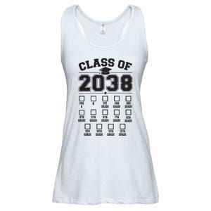 Class Of 2038 Grow With Me Checklist Prek To 12th Grade Ladies Essential Flowy Tank