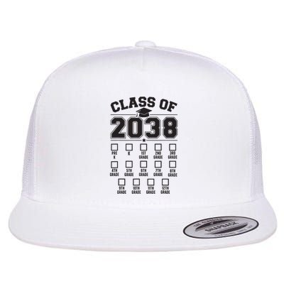 Class Of 2038 Grow With Me Checklist Prek To 12th Grade Flat Bill Trucker Hat