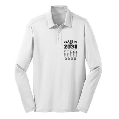 Class Of 2038 Grow With Me Checklist Prek To 12th Grade Silk Touch Performance Long Sleeve Polo