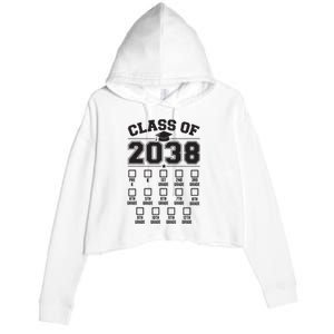 Class Of 2038 Grow With Me Checklist Prek To 12th Grade Crop Fleece Hoodie