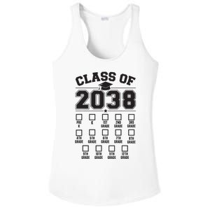 Class Of 2038 Grow With Me Checklist Prek To 12th Grade Ladies PosiCharge Competitor Racerback Tank