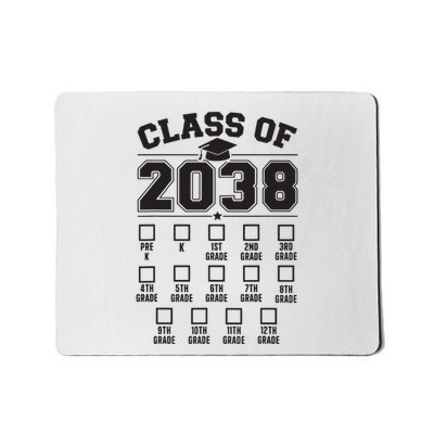 Class Of 2038 Grow With Me Checklist Prek To 12th Grade Mousepad