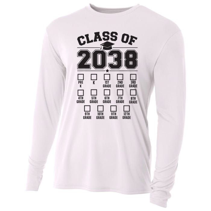 Class Of 2038 Grow With Me Checklist Prek To 12th Grade Cooling Performance Long Sleeve Crew