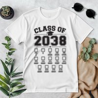 Class Of 2038 Grow With Me Checklist Prek To 12th Grade Premium T-Shirt