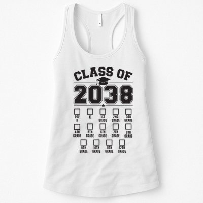 Class Of 2038 Grow With Me Checklist Prek To 12th Grade Womens Tank Top