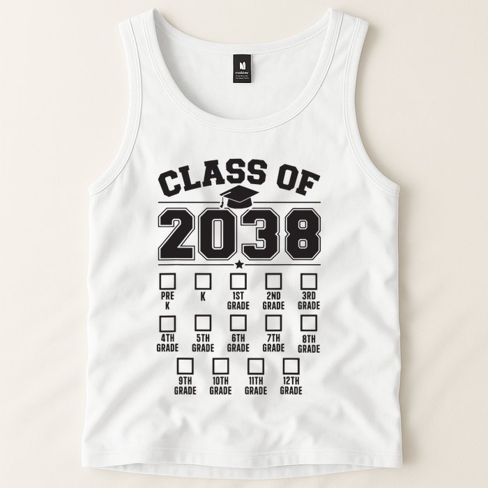 Class Of 2038 Grow With Me Checklist Prek To 12th Grade Tank Top