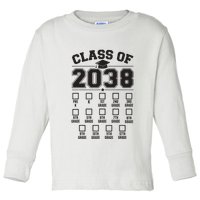 Class Of 2038 Grow With Me Checklist Prek To 12th Grade Toddler Long Sleeve Shirt
