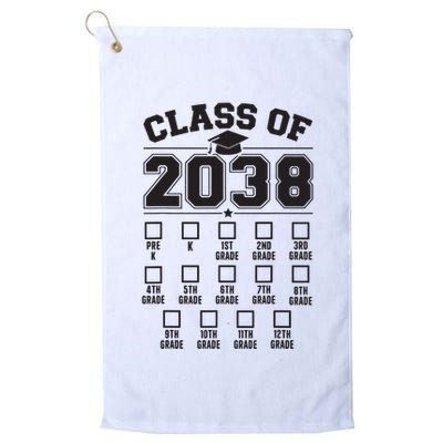 Class Of 2038 Grow With Me Checklist Prek To 12th Grade Golf Towel