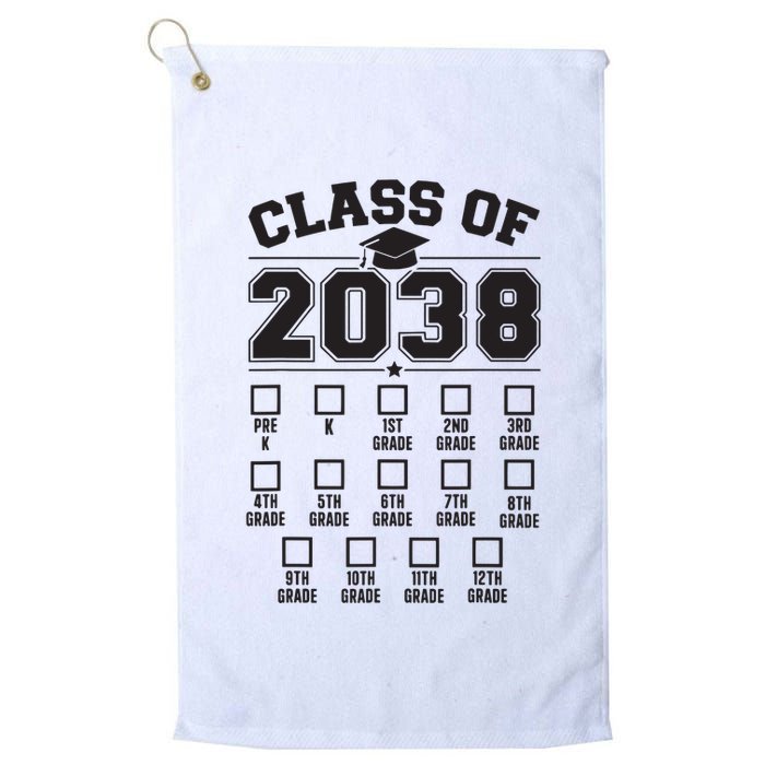 Class Of 2038 Grow With Me Checklist Prek To 12th Grade Golf Towel