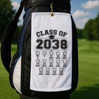 Class Of 2038 Grow With Me Checklist Prek To 12th Grade Golf Towel
