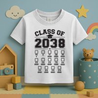 Class Of 2038 Grow With Me Checklist Prek To 12th Grade Toddler T-Shirt