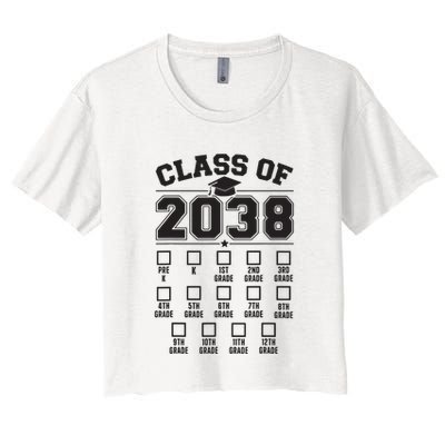 Class Of 2038 Grow With Me Checklist Prek To 12th Grade Crop Top
