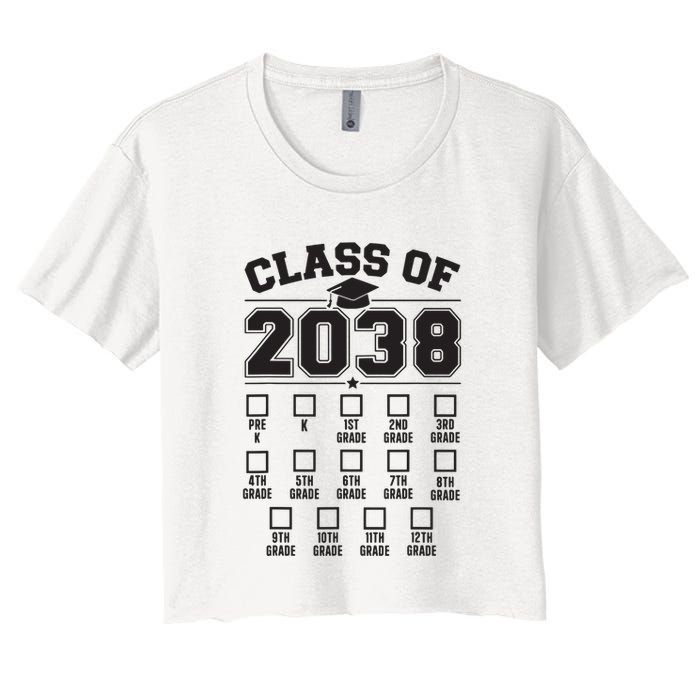 Class Of 2038 Grow With Me Checklist Prek To 12th Grade Crop Top