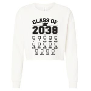 Class Of 2038 Grow With Me Checklist Prek To 12th Grade Cropped Pullover Crew