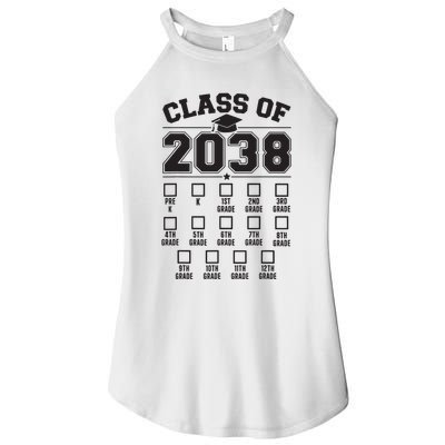 Class Of 2038 Grow With Me Checklist Prek To 12th Grade Women's Perfect Tri Rocker Tank