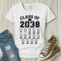 Class Of 2038 Grow With Me Checklist Prek To 12th Grade Womens T-Shirt
