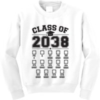 Class Of 2038 Grow With Me Checklist Prek To 12th Grade Kids Sweatshirt