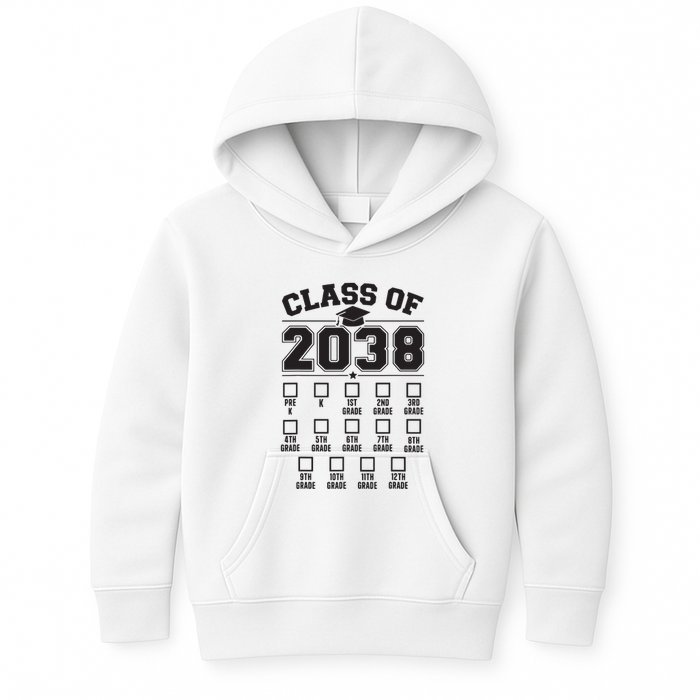 Class Of 2038 Grow With Me Checklist Prek To 12th Grade Kids Hoodie